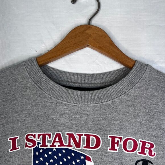 Champion Crewneck "I Stand for This Flag" Sweater Cotton Blend Size Large - Picture 3 of 10